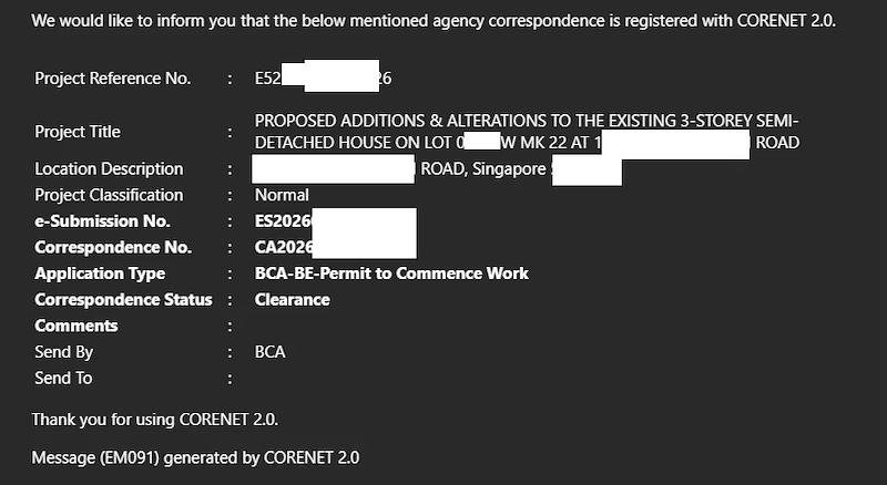 The Permit To Commence Work — Larry Contractors live job 17CBR, 29 Aug, photo 1 of 1